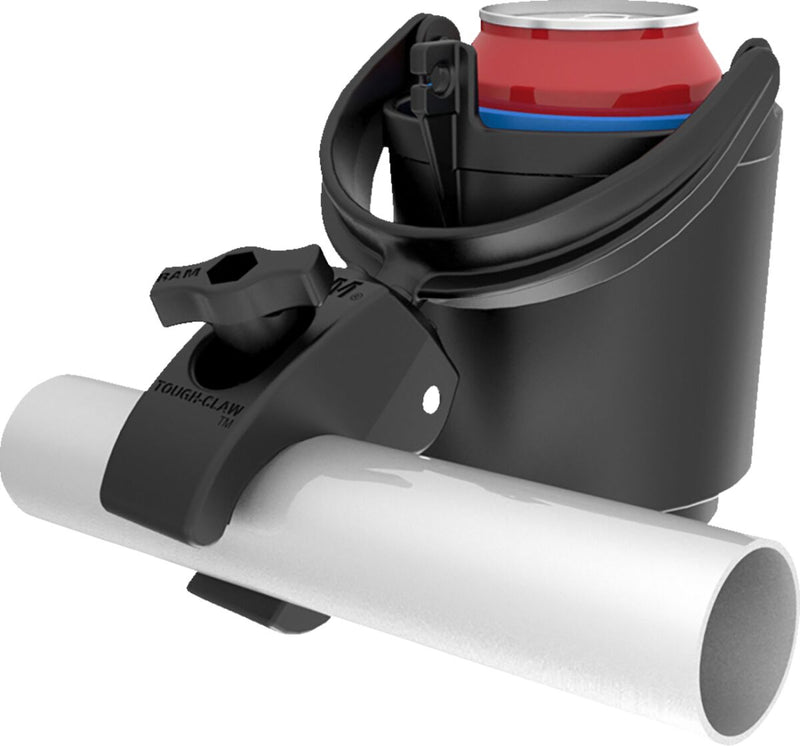 RAM Mounts Tough-Claw™ Mount with Level Cup™ Drink Holder Black Flat Universal Composite Kit
