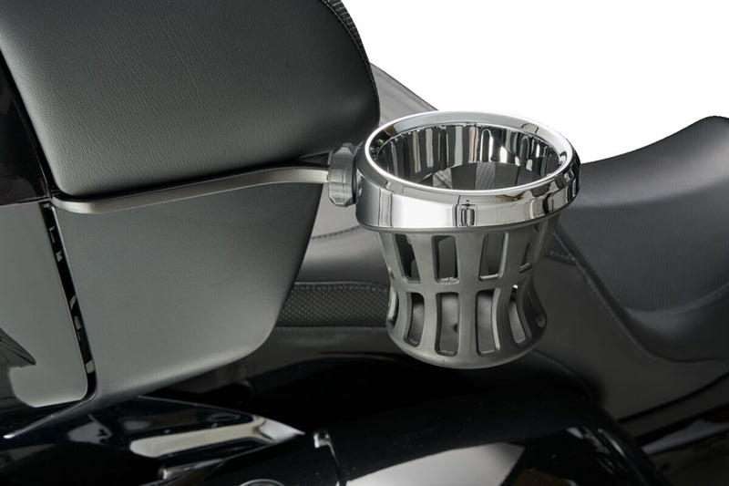 Ciro Passenger Drink Holder Mount for 2014-2026 INDIAN Big Ass® Standard Black Powder-Coated Aluminium Kit