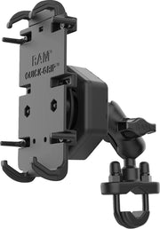 RAM Mounts Quick Grip™ Phone Mount with U-Bolt Base Quick-Grip™ Vibe Safe™ Cradle Black Flat Anti-Vibration Universal Composite