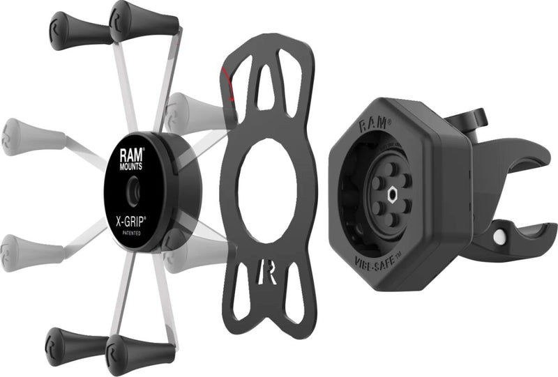 RAM Mounts X-Grip® Mount Kit Vibe Safe™ Cradle Black Powder-Coated Mounting Phone Aluminium