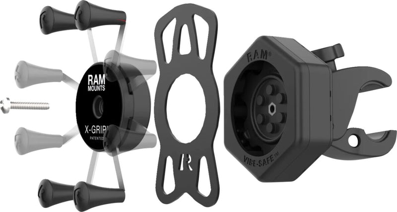 RAM Mounts X-Grip® Mount Kit Vibe Safe™ Cradle Black Powder-Coated Mounting Phone Aluminium