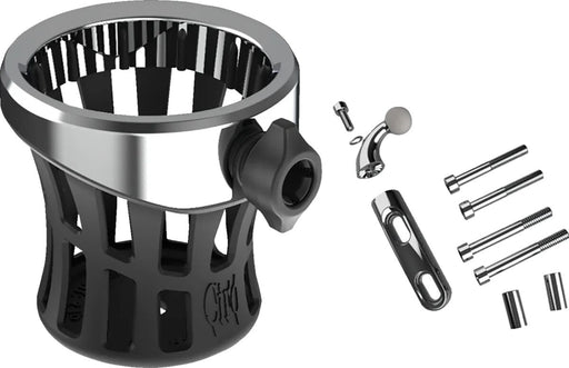 Ciro Gen 2 Drink Holder Black Chrome Silver Standard Aluminium Plastic Kit