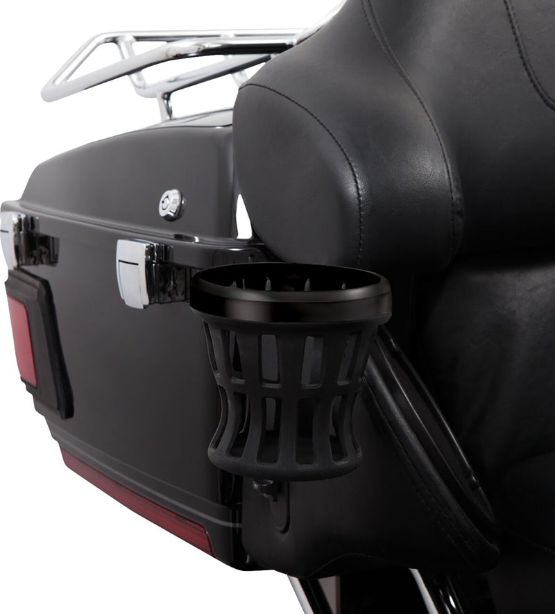 Ciro Gen 2 Drink Holder for 1996-2013 Harley-Davidson Black Polished Standard Aluminium Plastic Kit