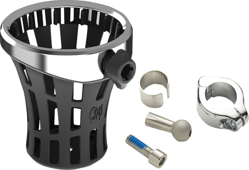 Ciro Gen 2 Drink Holder Big Ass® Black Chrome Silver Universal Aluminium Plastic Kit