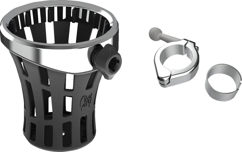 Ciro Gen 2 Drink Holder Big Ass® Black Chrome Silver Universal Aluminium Plastic Kit