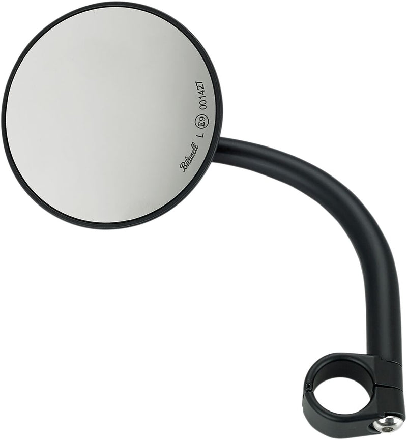 Biltwell Black 3 3/4" Round Utility Mirror w/ 1" Bar Clamp