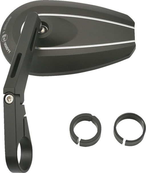 Daytona Bar End Mirror Black Side View Aluminium