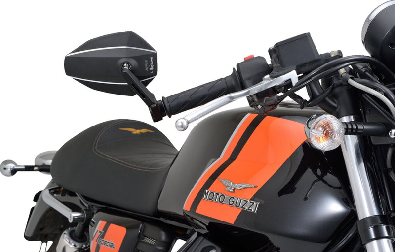 Daytona Bar End Mirror Black Side View Aluminium