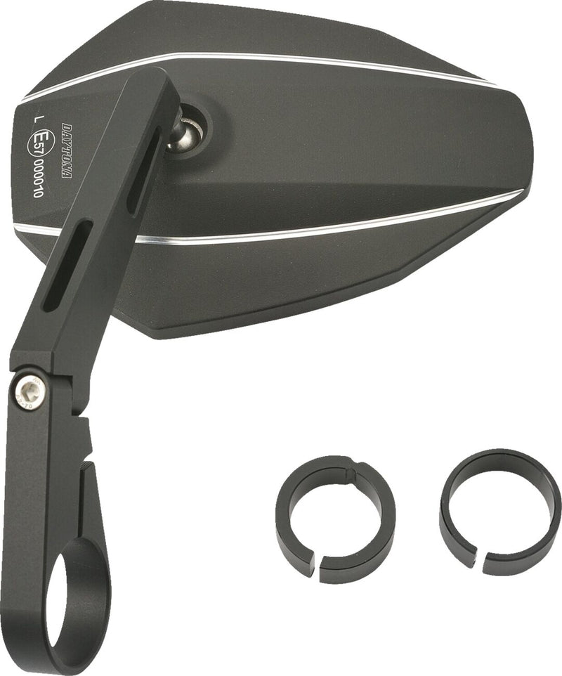 Daytona Bar End Mirror Black Side View Aluminium