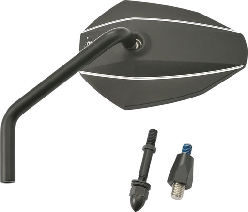 Daytona Aluminium Black Mirror Left Side View