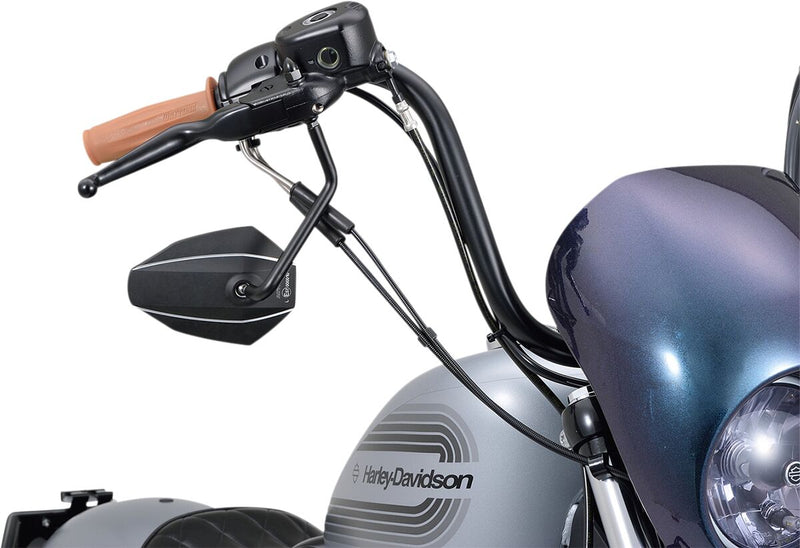 Daytona Aluminium Black Mirror Left Side View Each
