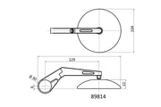 Daytona Bar End Mirror Black Side View Aluminium