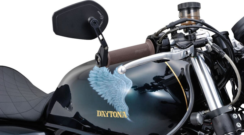 Daytona Bar End Mirror Black Side View Aluminium Each