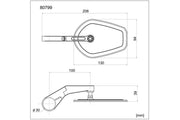 Daytona Bar End Mirror Black Side View Aluminium Each