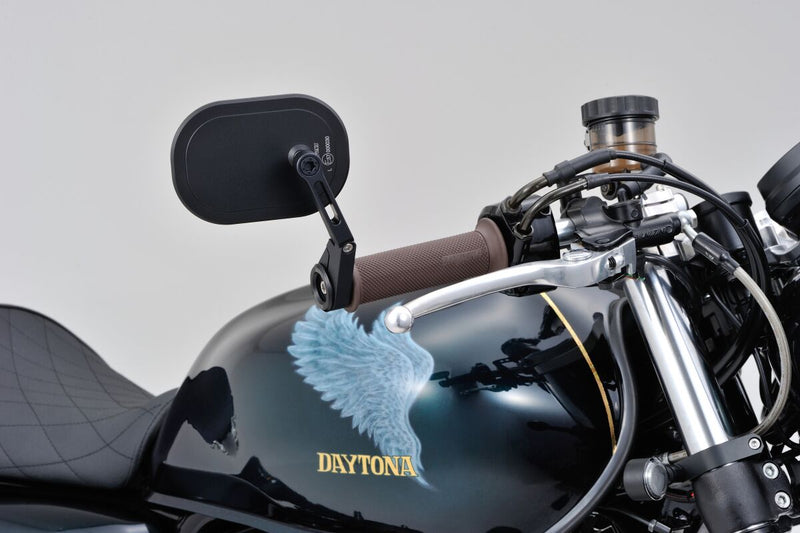 Daytona Bar End Mirror Black Side View Aluminium Each