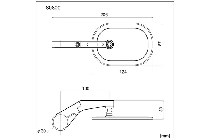 Daytona Bar End Mirror Black Side View Aluminium Each