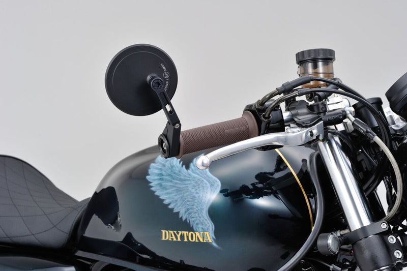 Daytona Bar End Mirror Black Side View Aluminium Each