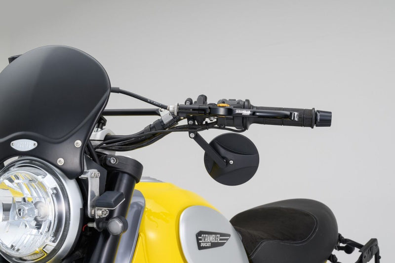 Daytona Handle Bar Clamp Mirror Black Round Handlebar ABS Plastic Nylon Each