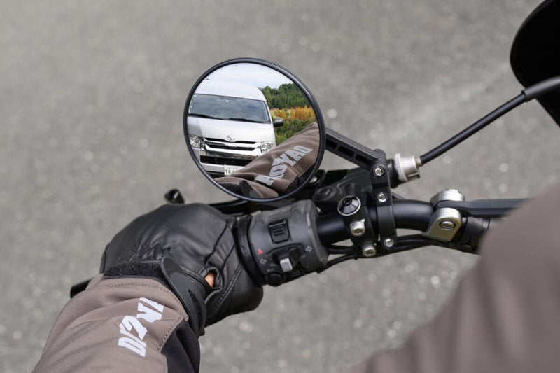 Daytona Handle Bar Clamp Mirror Black Round Handlebar ABS Plastic Nylon Each