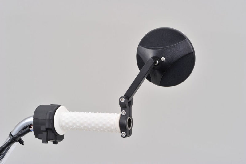 Daytona Handle Bar Clamp Mirror Black Round Handlebar ABS Plastic Nylon