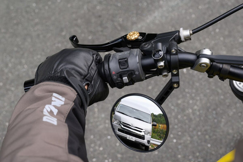 Daytona Handle Bar Clamp Mirror Black Round Handlebar ABS Plastic Nylon