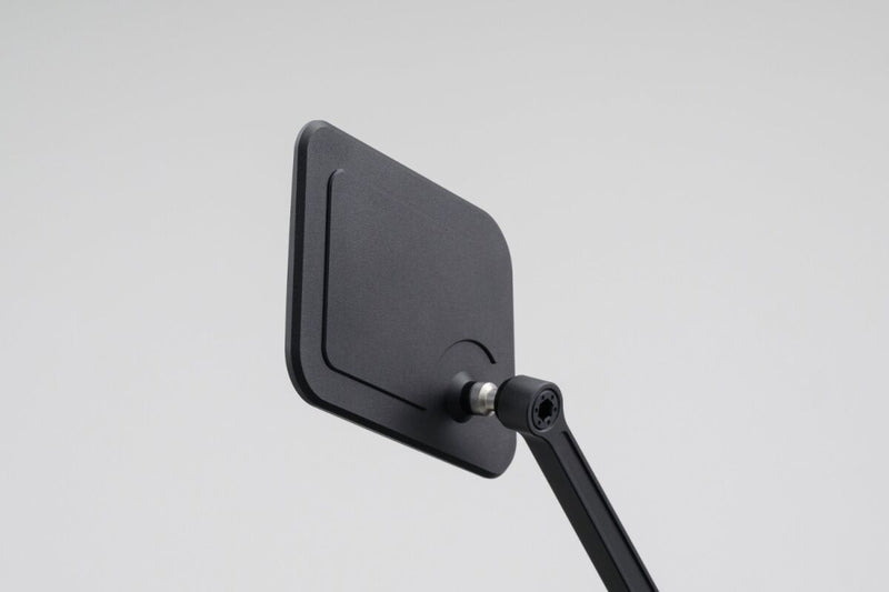 Daytona Aluminium Flat Mirror Black Square Right Mirror Back Each