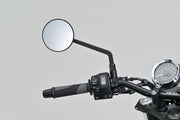 Daytona Aluminium Flat Mirror Black Round Left Mirror Back Each