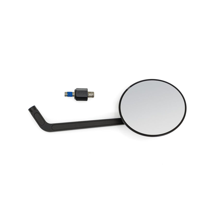 Daytona Aluminium Flat Mirror Black Round Left Mirror Back Each