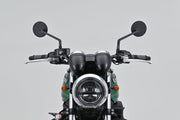 Daytona Aluminium Flat Mirror Black Round Left Mirror Back Each