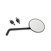 Daytona Aluminium Flat Mirror Black Round Right Mirror Back Each