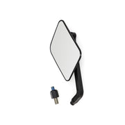 Daytona Aluminium Flat Mirror Black Square Left Mirror Back Each