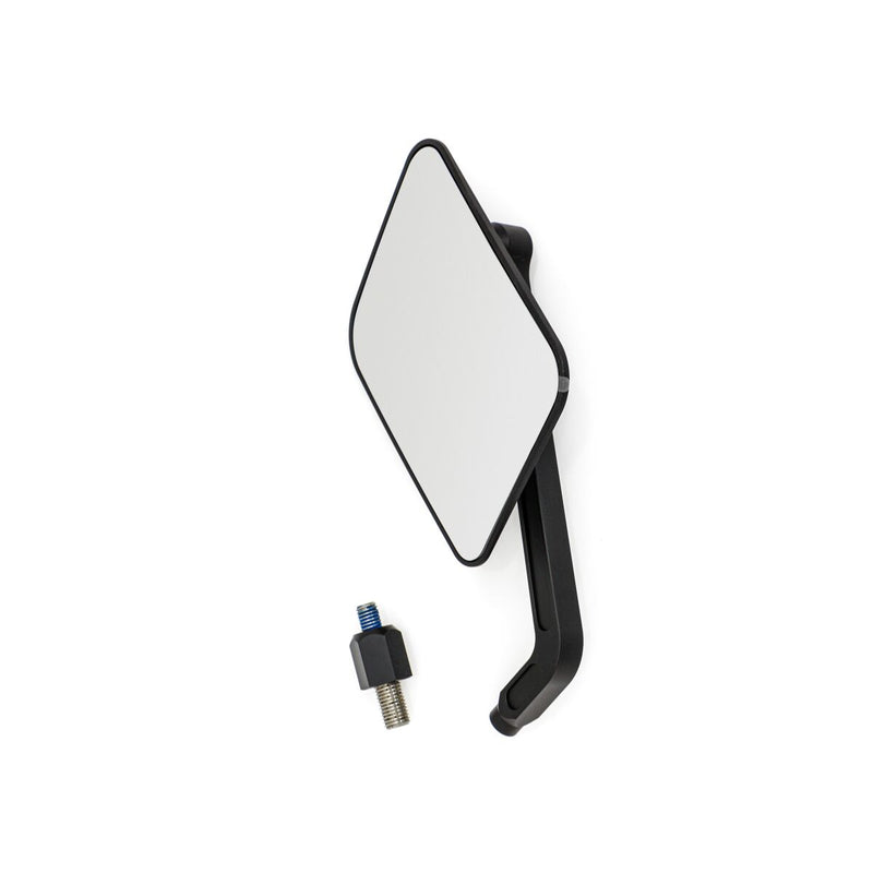 Daytona Aluminium Flat Mirror Black Square Left Mirror Back Each