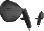 RAM Mounts Tough-Mirror™ Kit with M10-1.25 Bases - Long Arm Black Powder-Coated Left Right Ball and Socket Side View Aluminium Composite