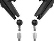 RAM Mounts Tough-Mirror™ Kit with M10-1.25 Bases/M10-1.5 Adapters - Long Arm Black Powder-Coated Left Right Ball and Socket Side View Aluminium Com...