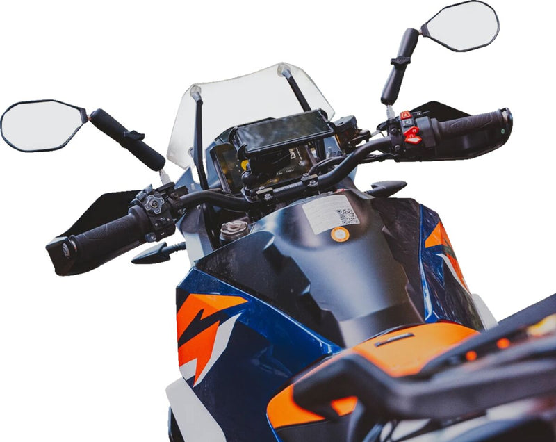 RAM Mounts Tough-Mirror™ Kit with M10-1.25 Bases/Reverse Adapter - Long Arm Black Powder-Coated Left Right Ball and Socket Side View Aluminium Comp... #RAM-B-349-RTA-C-465R