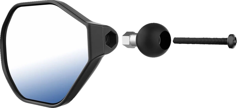RAM Mounts Tough-Mirror™ Left Mirror with Ball Black Double Ball and Socket Side View Composite Stainless Steel Kit