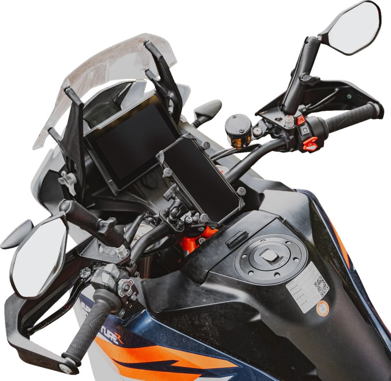 RAM Mounts Tough-Mirror™ Right Mirror with Ball Black Double Ball and Socket Side View Composite Stainless Steel Kit #RAM-B-465RU