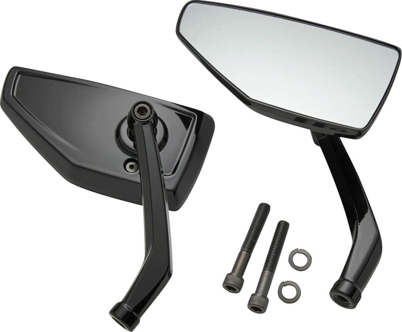 Ciro Chicane Mirror Black Left Right Side View Aluminium Pair
