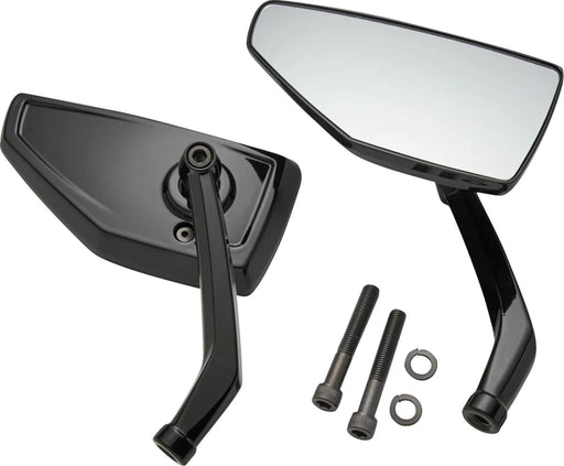 Ciro Chicane Mirror Black Left Right Side View Aluminium Pair