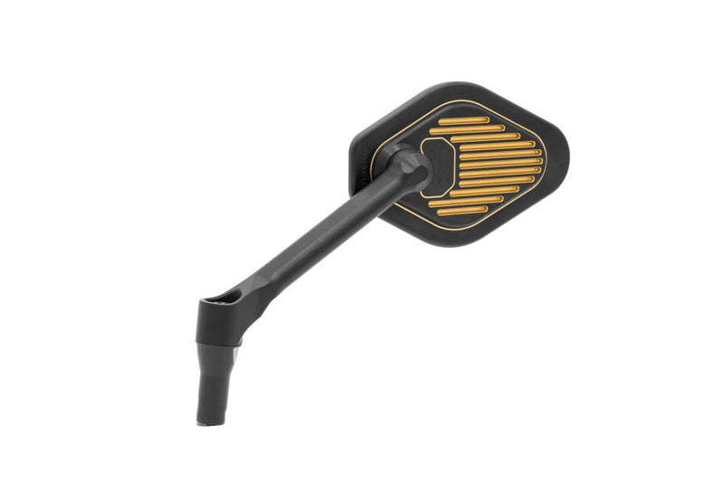 Drag Specialties Adjustable Mirror Short Stem (12 cm) Black & Gold Edition Left Handlebar Aluminium #M03-06-L-BDG