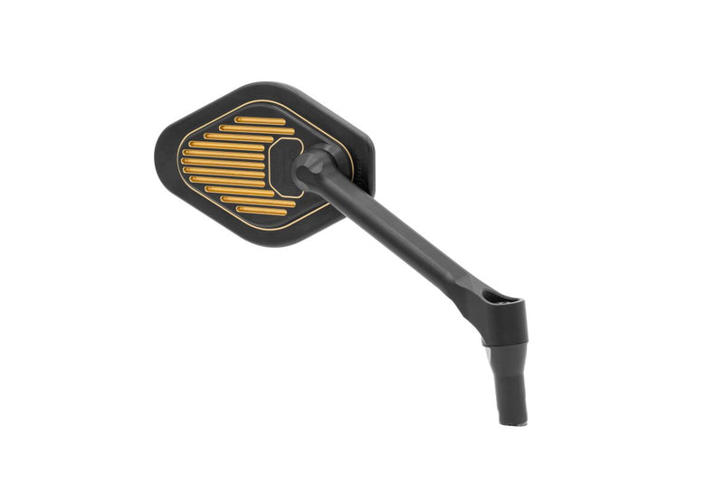 Drag Specialties Adjustable Mirror Short Stem (12 cm) Black & Gold Edition Right Handlebar Aluminium #M03-06-R-BDG