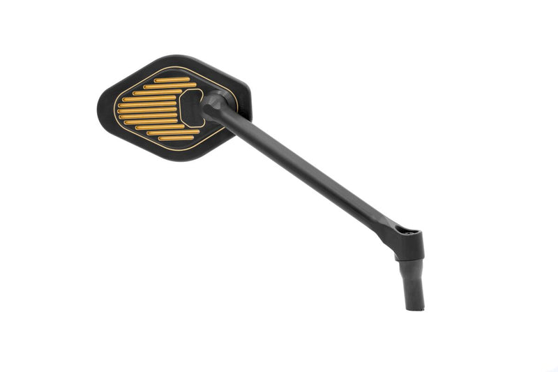 Drag Specialties Adjustable Mirror Long Stem (18 cm) Black & Gold Edition Right Handlebar Aluminium #M03-12-R-BDG