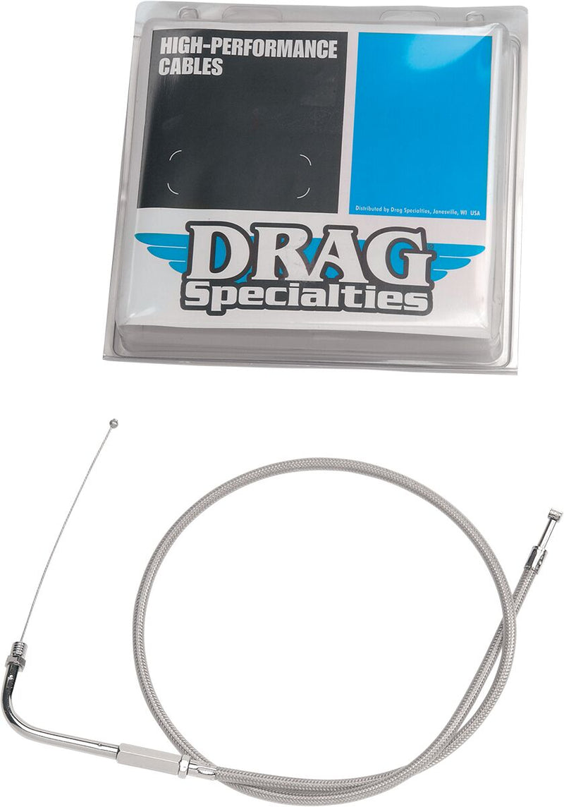 Drag Specialties Stainless Braided Throttle/Idle Cable #5332000B