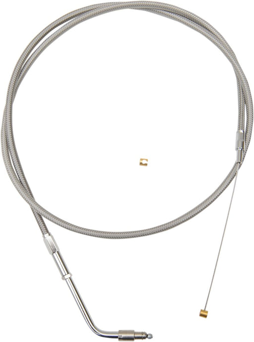 LA Choppers Stainless Braided Handlebar Throttle Cable Silver Alternate Length Ape Hanger 30,5 cm - 35,5 cm (12" - 14") 30.5 cm - 35.5 cm
