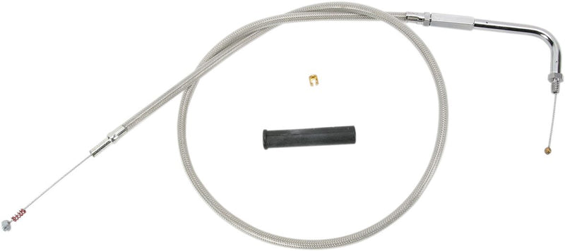 Drag Specialties Stainless Braided Idle Cable Fits Harley-Davidson Dyna, Softail, Sportster, Touring Models 1988-1995
