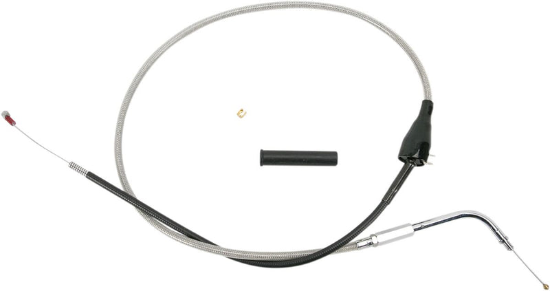 Drag Specialties Stainless Braided Idle Cable Fits Harley-Davidson Touring Models 2002-2007