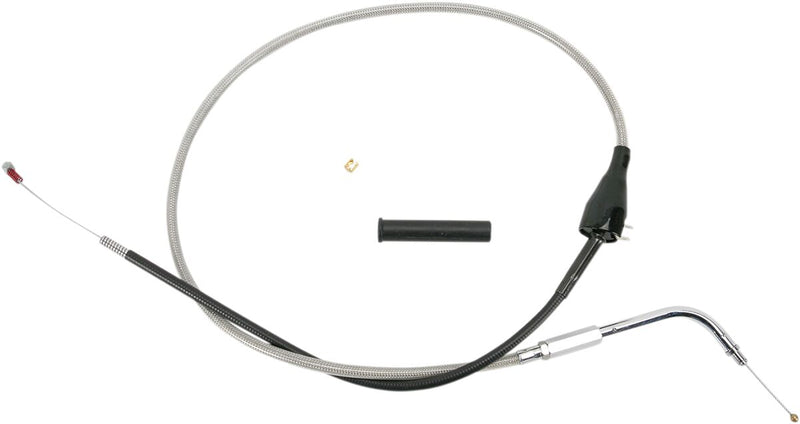 Drag Specialties Stainless Braided Idle Cable Fits Harley-Davidson Touring Models 2002-2007