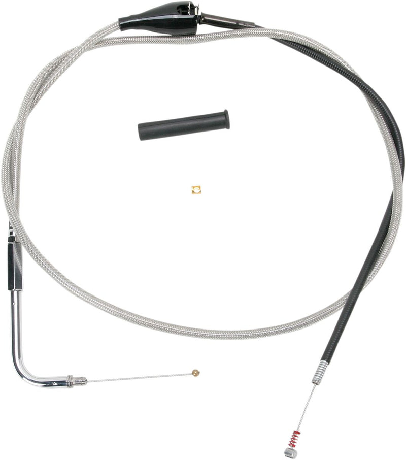 Drag Specialties Stainless Braided Idle Cable Fits Harley-Davidson Touring Models 2002-2007