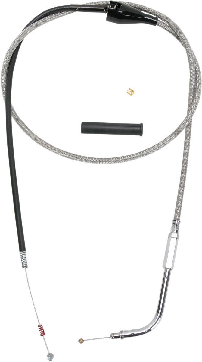 Drag Specialties Stainless Braided Idle Cable Fits Harley-Davidson Touring Models 2002-2006
