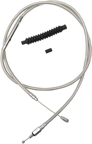 LA Choppers Stainless Steel Braided Clutch Cable Polished Silver Alternate Length
